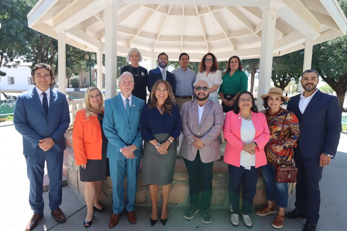 Program participants together at an outdoor pavilion