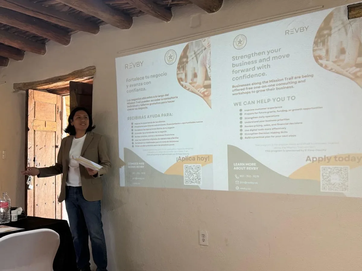 Facilitator presenting workshop materials